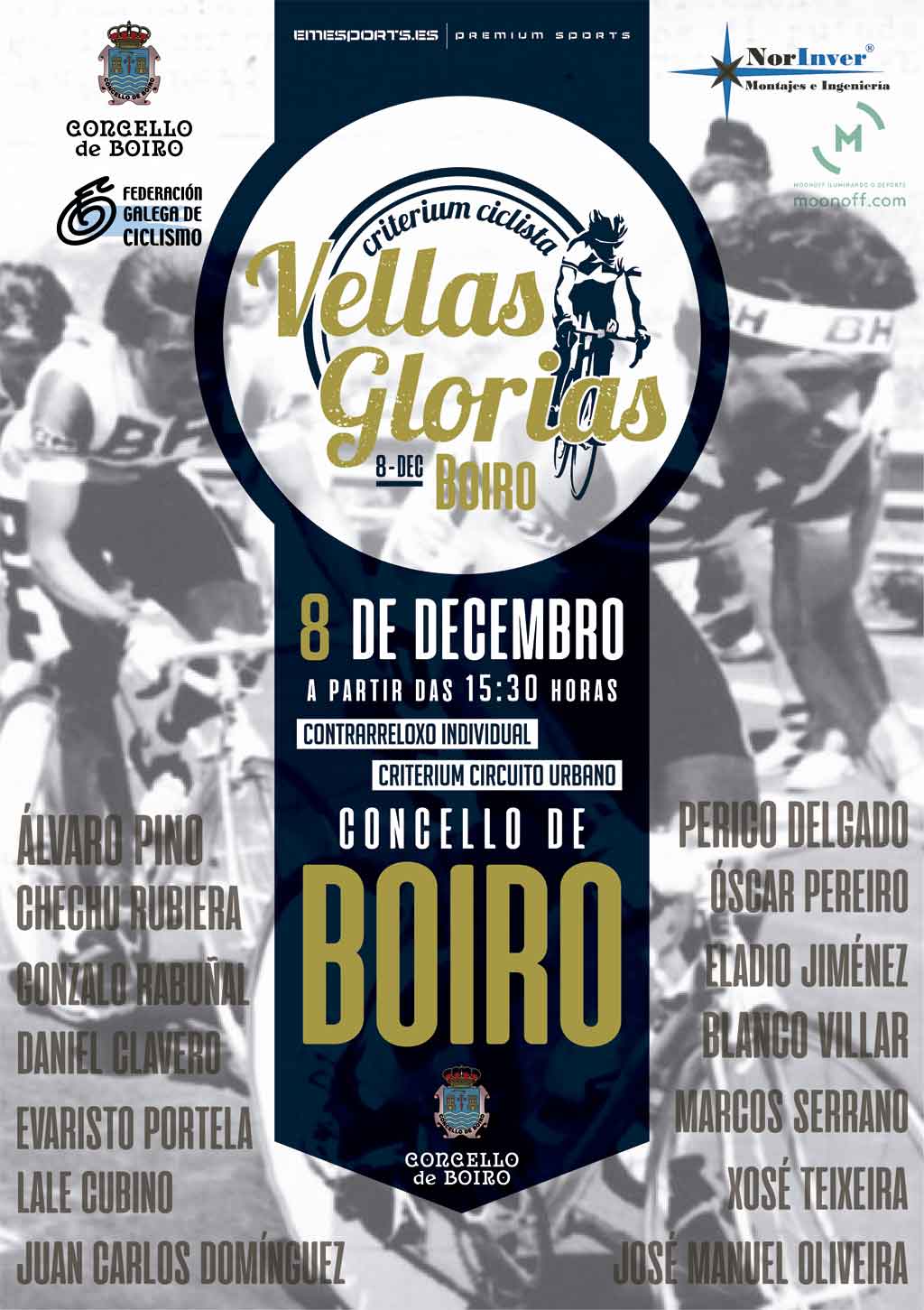 Criterium ciclista Vellas Glorias. Sábado 8 de decembro