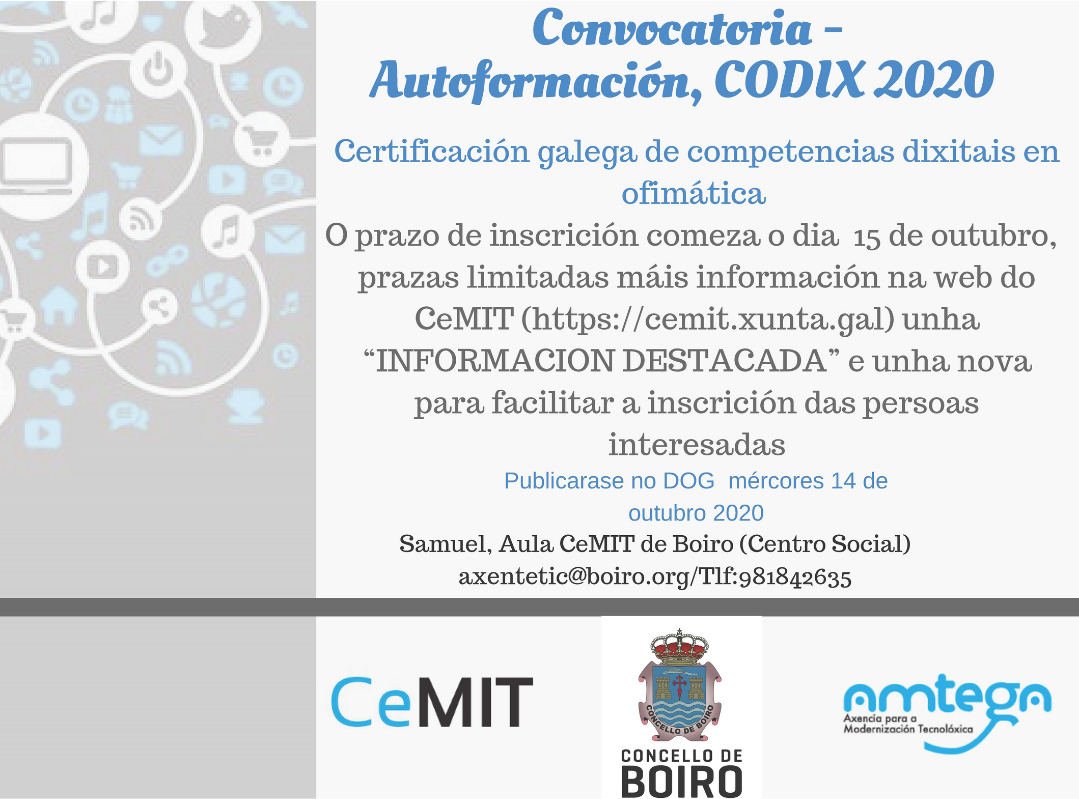 Convocatoria - Autoformación, Codix 2020