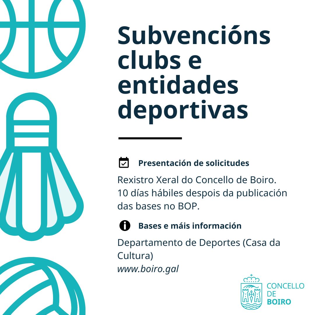 Subvencións a clubs e entidades deportivas | Concello de Boiro