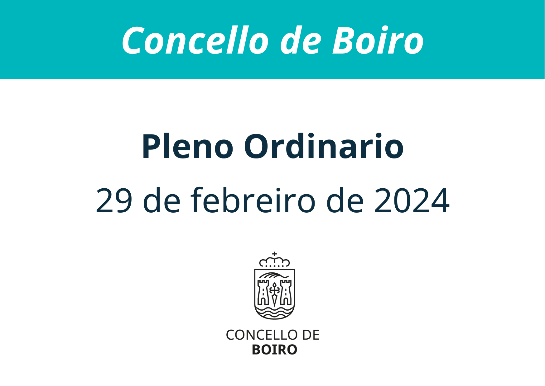 Pleno ordinario do 29 de febreiro de 2024 | Concello de Boiro 