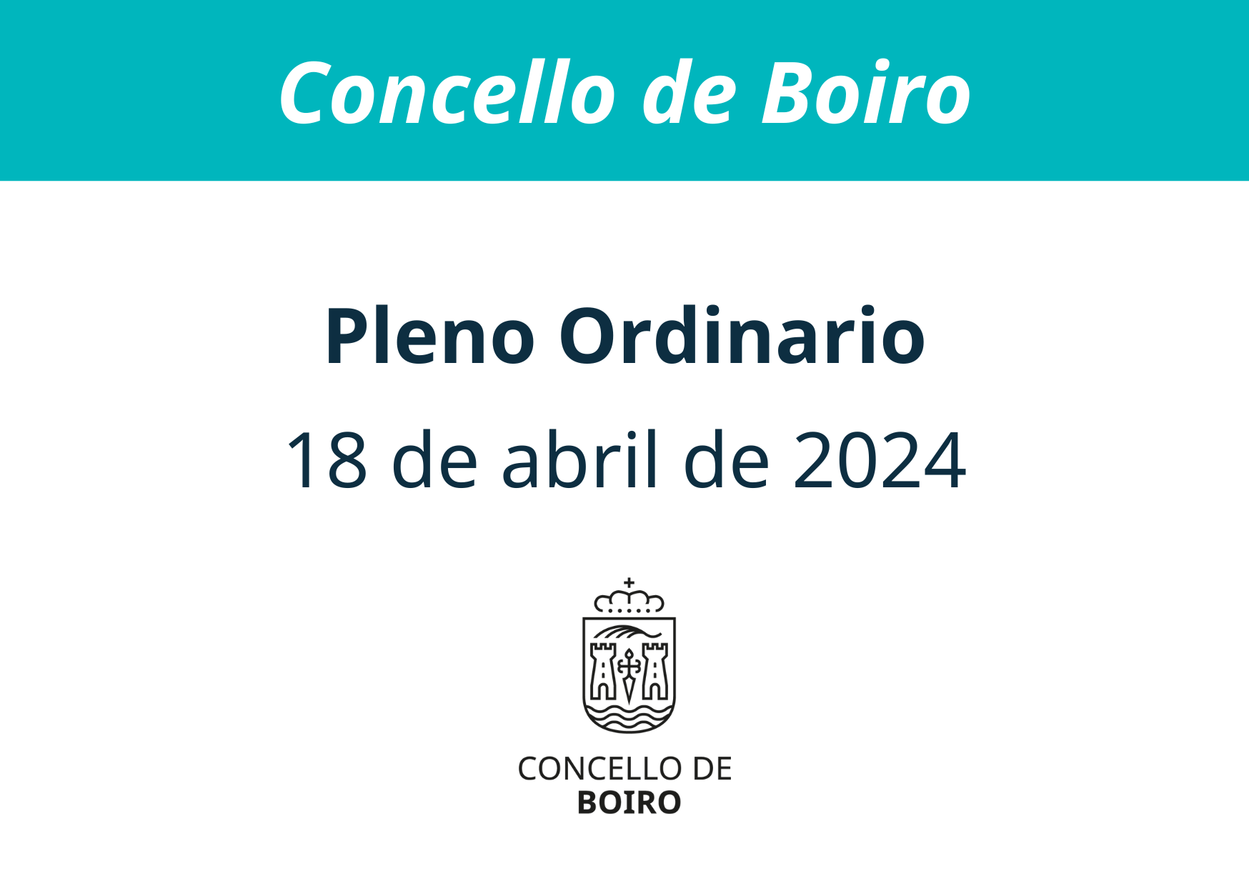 Pleno ordinario do 18 de abril de 2024 | Concello de Boiro
